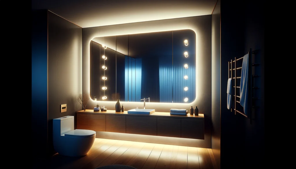 lighted wall mirrors for bathroom
